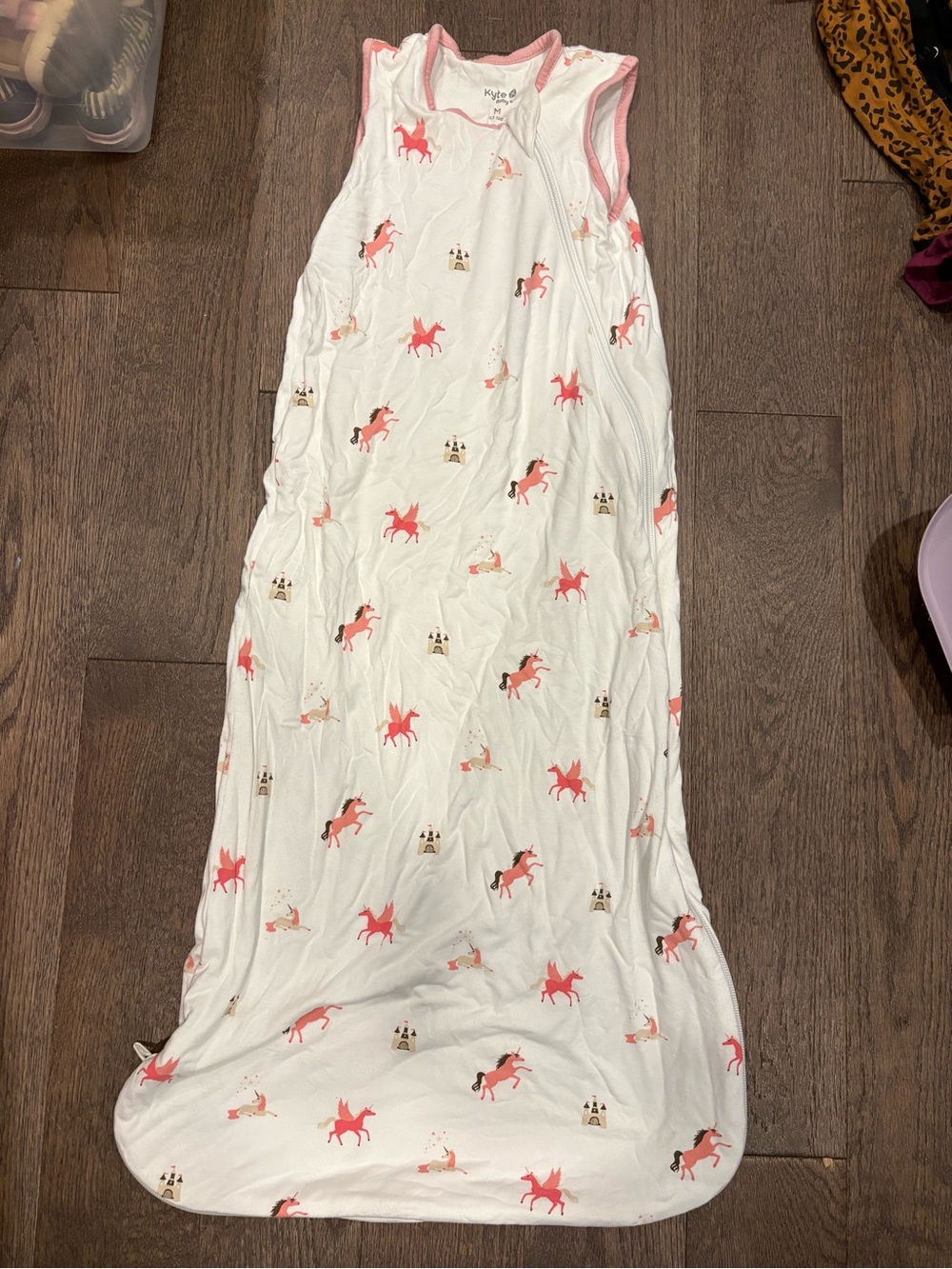Kyte baby 0.5 tog medium pink unicorn sleep sack